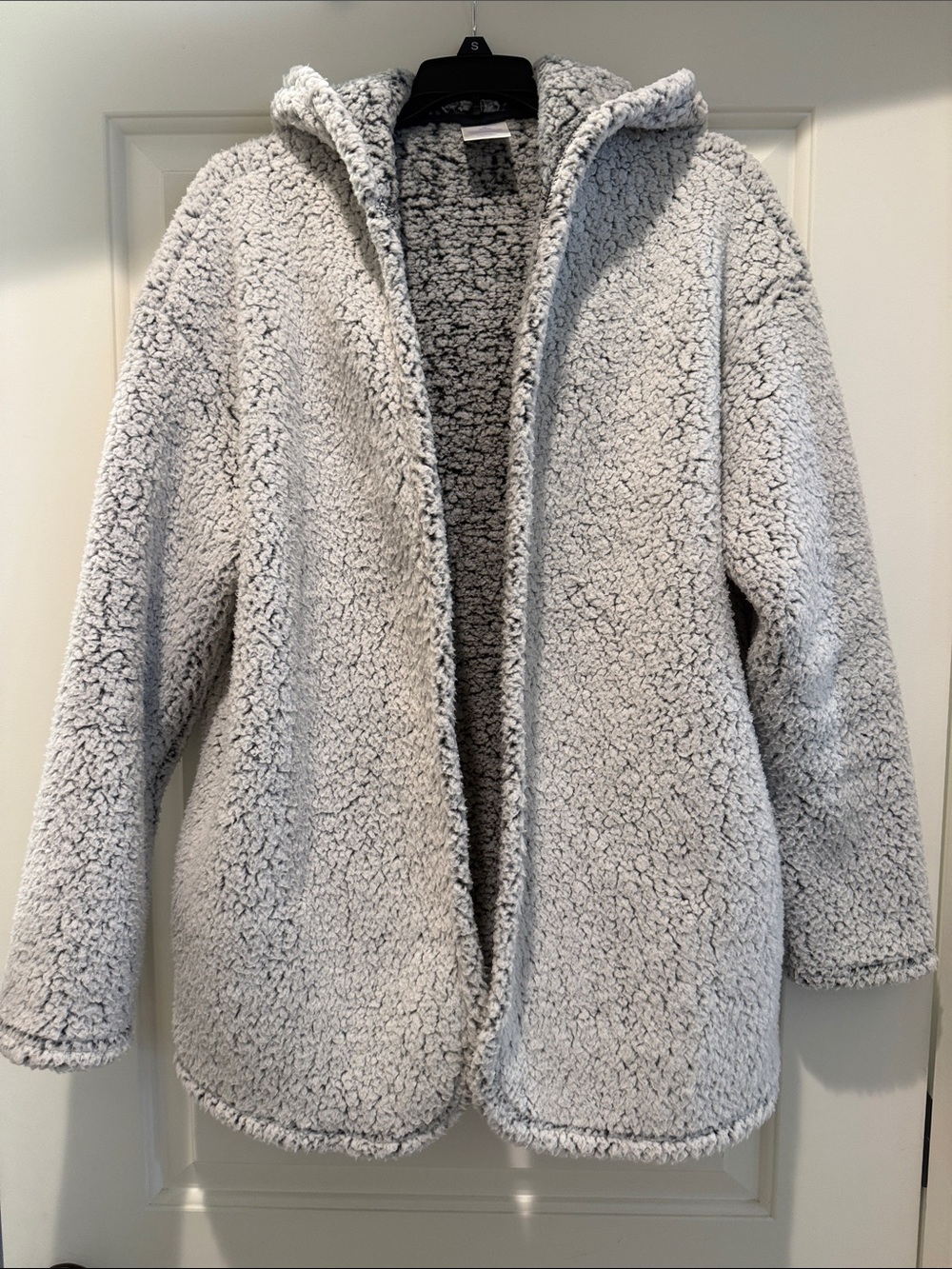 Secret Treasures Plush Hooded Teddy Jacket in Light Gray